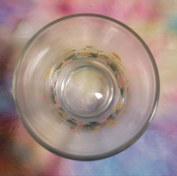 Vintage 1960s Floral Drinking Glass - Picture 3 of 4